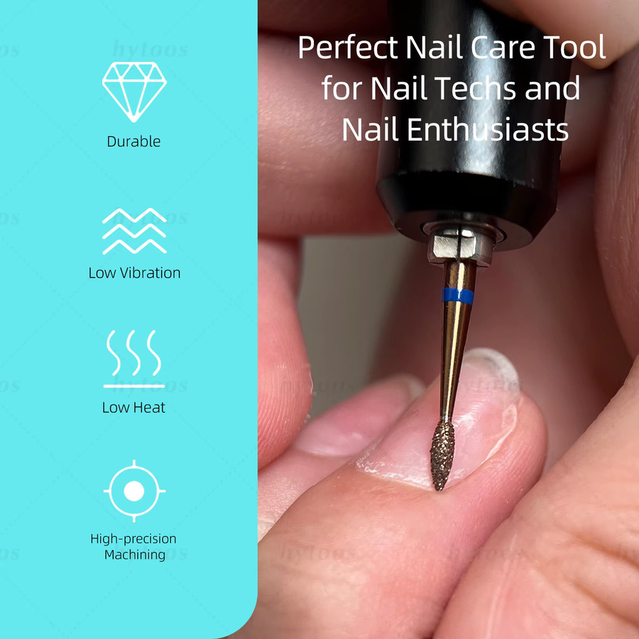 HYTOOS Kupferbeschichteter Diamant-Nagelbohrer, 2mm, Unisex, Metallic - Bild 2