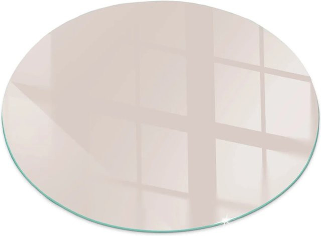 Tulup Glasbodenplatte für Kaminöfen rund in Beige, Durchmesser: 60 cm - Bild 1