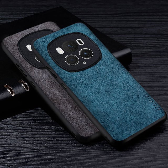 Premium PU-Leder-Handyhülle für Honor Magic 6 Pro Lite in Blau, kratzfeste Schutzhülle - Bild 1