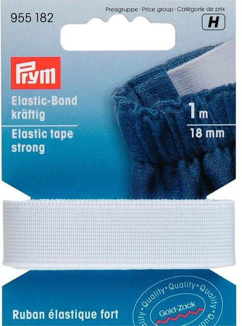 Prym Elastic Band kräftiges Gummiband in Weiß, Breite: 18 mm, Länge: 1 m - Bild 1