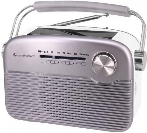 Soundmaster TR480SI Akku-Radio mit UKW und Solarpanel in Silber - Bild 1