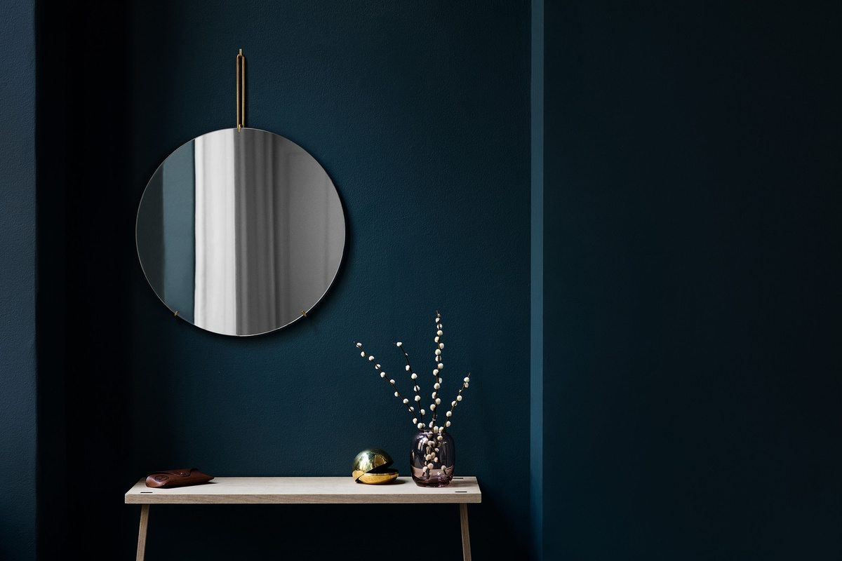 Moebe Wall Mirror Minimalist Round Glass Wandspiegel in Gold oder Weiß - Bild 2