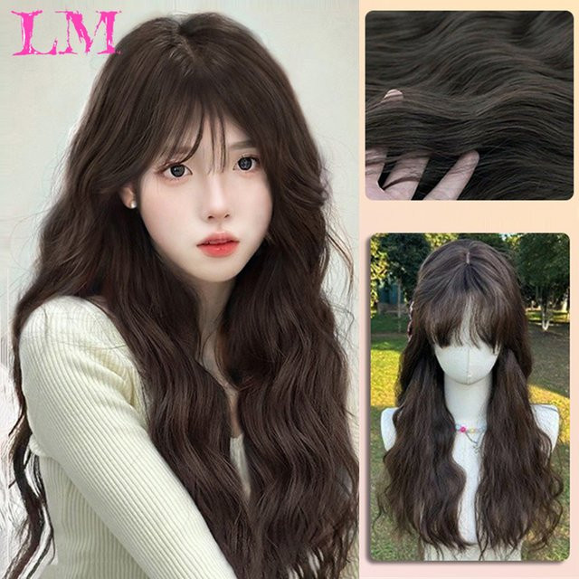 LM Perücke, Afro Dark Water Wave, schwarz, gewellt, mit Pony, Damen - Bild 1