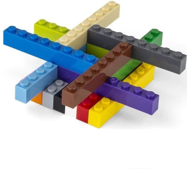 JIAJIALE DIY Bausteine Set aus Kunststoff, 6er Pack pädagogisches Assemblage Bau Spielzeug für Kinder in Lila, kompatibel mit gängigen Marken - Bild 1