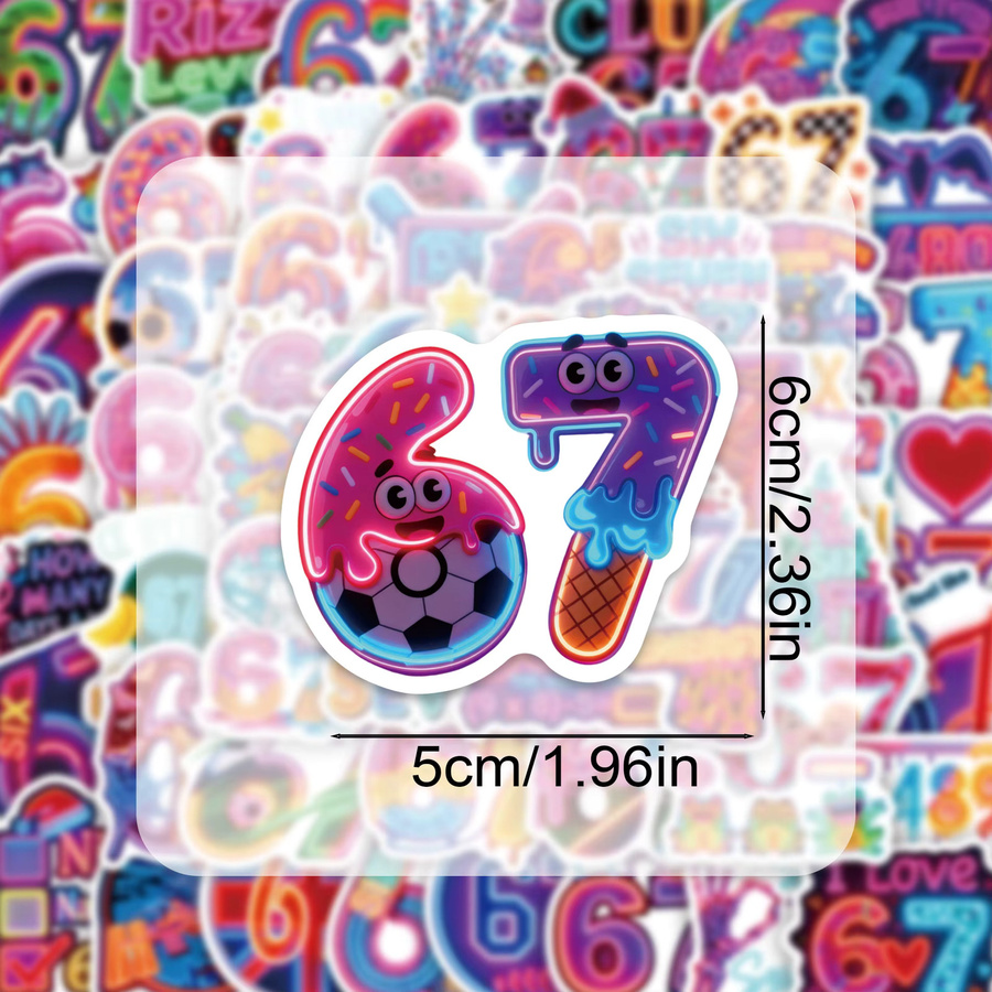 60 Stück bunte Cartoon Aufkleber im ästhetischen Design für Laptop, Notebook, Telefon und Skateboard - Bild 3