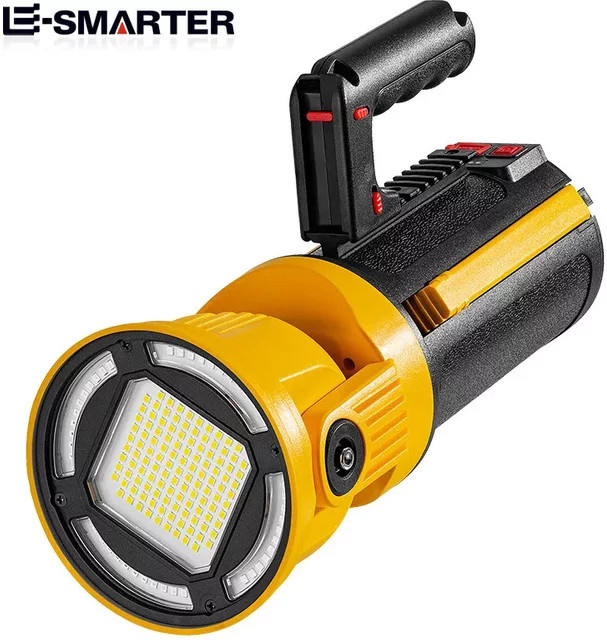 ESMARTER LED-Taschenlampe W51645 als Suchscheinwerfer für den Außenbereich, wiederaufladbar, Schwarz und Gelb - Bild 1