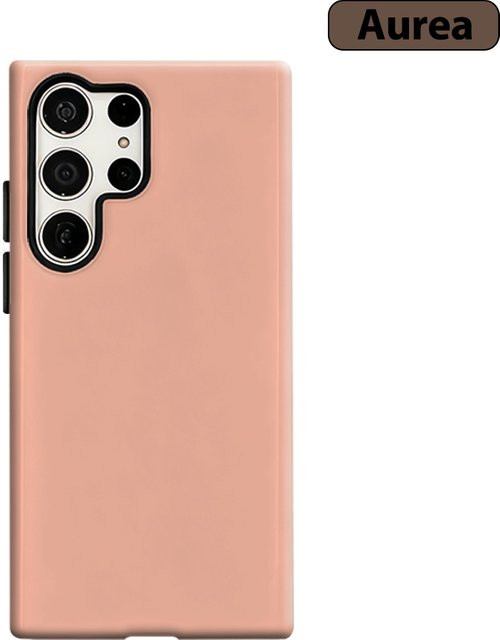 Stoßfeste Doppelschicht Handyhülle für Samsung Galaxy S25 Ultra, S24, S23 Ultra und Plus in Pfirsich-Pink - Bild 1