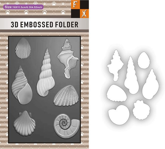 Exquisi 3D-Prägefolder und Stanzset mit Blumenmuster für DIY-Kartenherstellung und Scrapbooking im Ozean-Thema - Bild 1