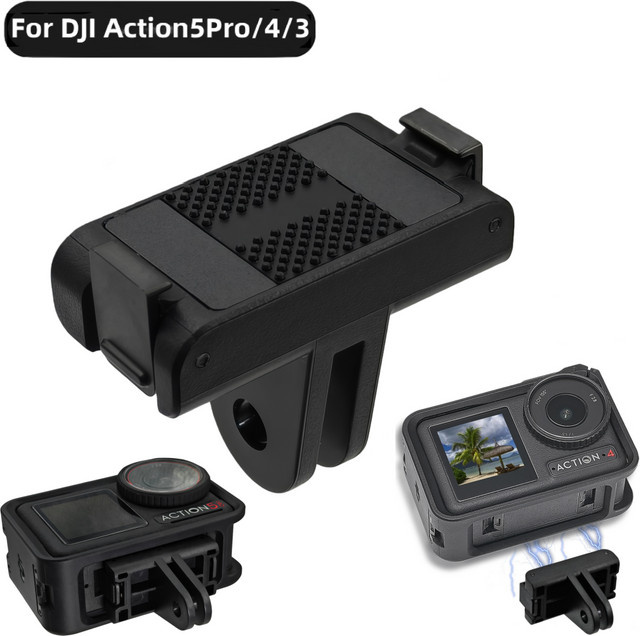 Magnetischer Schnellverschluss und Adapterbasis für DJI Action 5 Pro, 4 und 3 in Schwarz - Bild 1