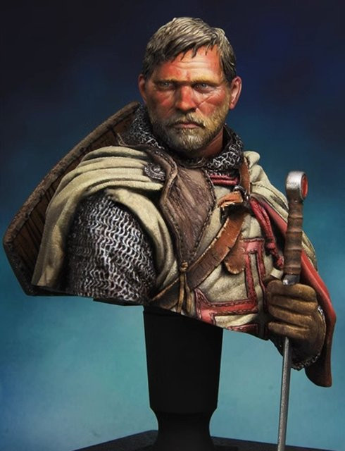 1/10 Templar Knight, Resin-Modellfigur, Büste, unmontierter und unbemalter Bausatz - Bild 1