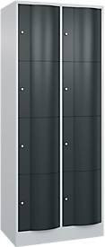C+P Schließfachschrank Resisto mit 2 Abteilen und 8 Fächern, Anthrazitgrau/Lichtgrau, B/T/H: 77,2 x 54,0 x 195,0 cm - Bild 1
