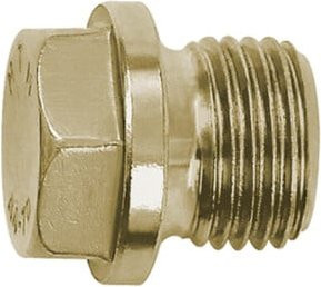 Riegler Verschlussschraube mit Außensechskant und Bund, G 3/4, SW 24, Edelstahl A4-80, Silber - Bild 1