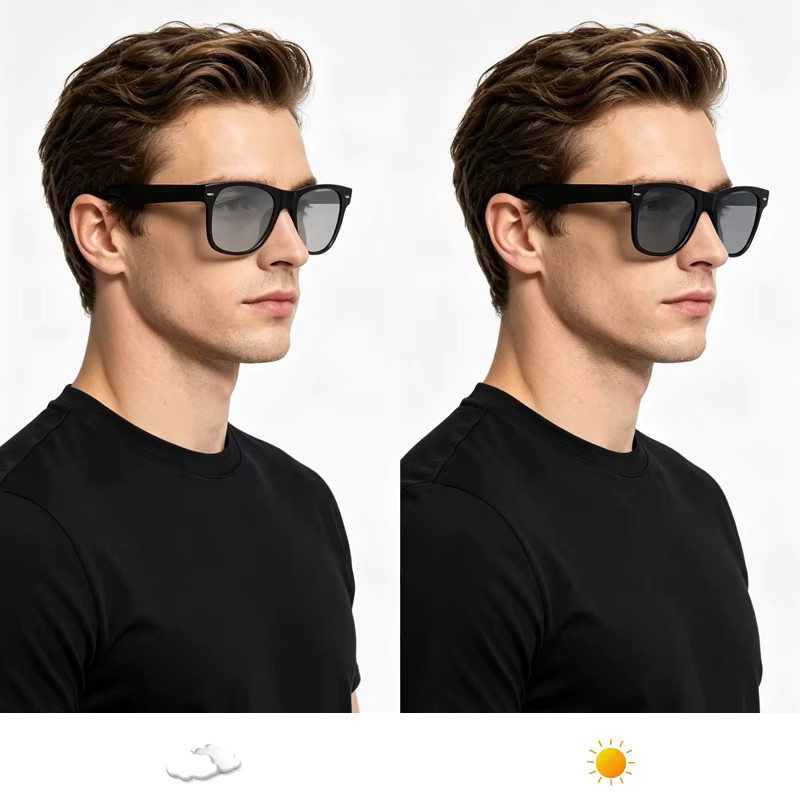FUQIAN Sonnenbrille, quadratisch, Vollrand, Kunststoff, Schwarz, Unisex - Bild 2
