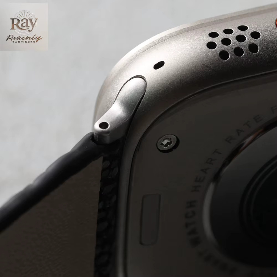 Raystray Uhrenarmband Leder, Schwarz, Herren - Bild 4
