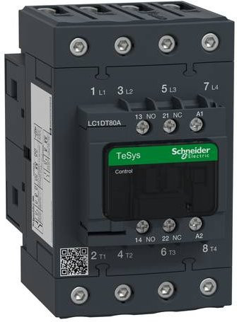 Schneider Electric LC1DT80AM7 Leistungsschütz in Grau, B/H/T: 7,0 x 12,2 x 12,0 cm - Bild 1