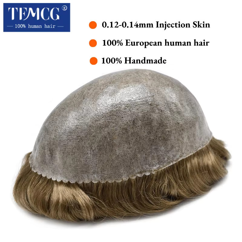 Haarprothese für Herren, Echthaar Injektions-Haarsystem, 0,12-0,14 mm - Bild 2