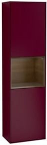 V&B Hochschrank Finion Wandbeleuchtung mit Glastüren und LED-Beleuchtung, Walnuss, B: 41,8 cm, H: 151,6 cm - Bild 1