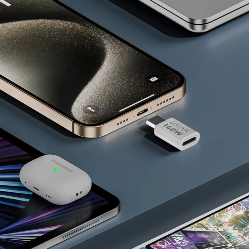 OOTDTY USB C Konverter 40 Gbit/s USB 4.0 Typ C Adapter 180/90 Grad rechtwinklig mit Audio, Daten und Ladung Unterstützung - Bild 2