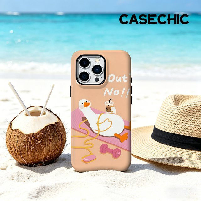 CaseChic Matte Bumper Schutzhülle mit MagSafe für iPhone 17 16 15 14 Plus Pro Max im Lazy Duck Bubble Tea Design - Bild 1