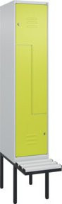 C+P Z-Spind Classic PLUS Sitzbank mit 2 Fächern und Zylinderschloss, auskragendes Design, Kunststoff-Sitzfläche, B/T/H: 212,0 x 40,0 x 81,5 cm - Bild 1