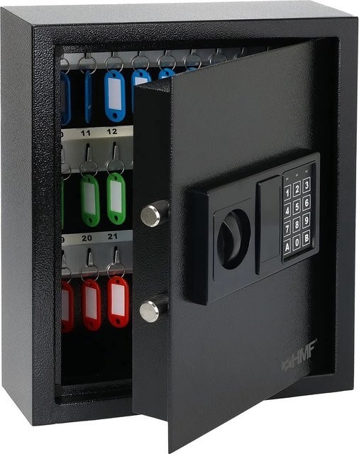 HMF 2048-02 Schlüsseltresor mit Elektronikschloss und 48 Haken, Schwarz, B/T/H: 36 x 30 x 10 cm - Bild 1