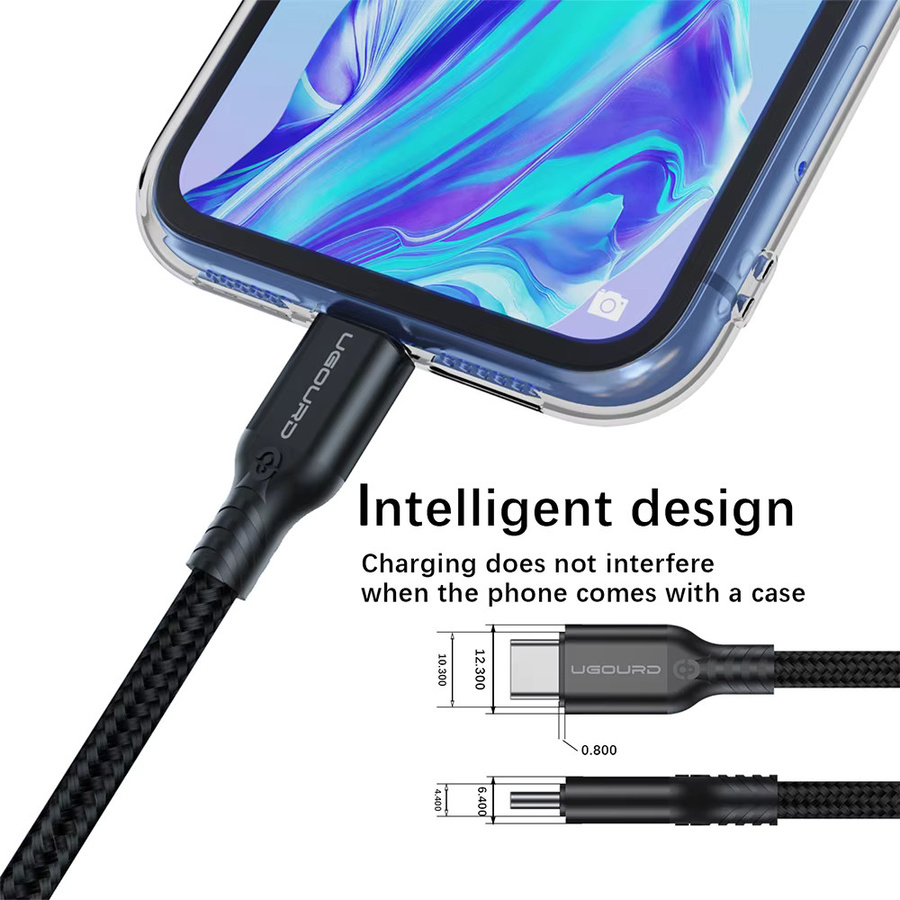 UGOURD USB-C Datenkabel USB 3.2 Gen2 mit 20Gbps Datenübertragung und 240W Schnellladefunktion, 4K Unterstützung, Farbe: Schwarz - Bild 6