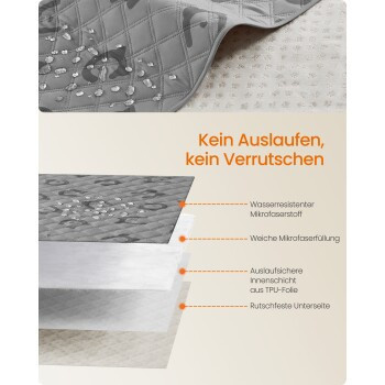 Feandrea wasserdichte Hundedecke als Autoschondecke und Sofaschutz, Farbe: Grau, Größe: M - Bild 2