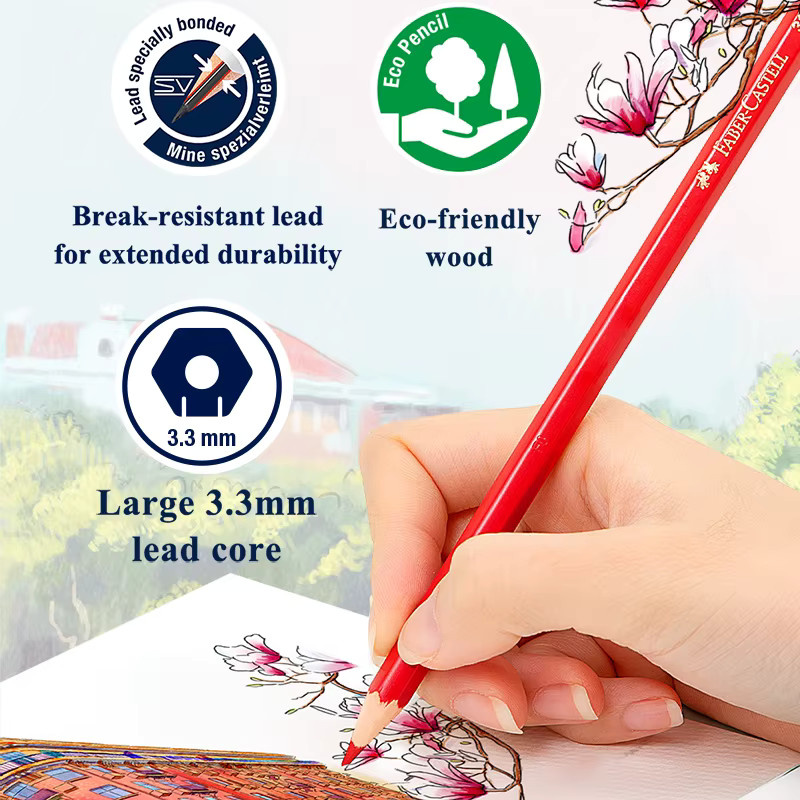 Faber-Castell Wukang Building Landmark Edition Aquarellstifte-Set mit 24 Farben, Multicolour, inklusive Radiergummi und Spitzer in Geschenkbox - Bild 1