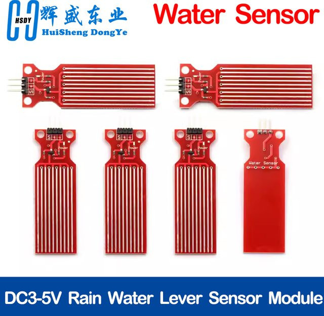 HUISHENGYUFA Regenwasserstandsensormodul zur Erkennung der Flüssigkeitsoberfläche und Tiefe in Rot, kompatibel mit Arduino UNO und MEGA 2560 (3V-5V) - Bild 1