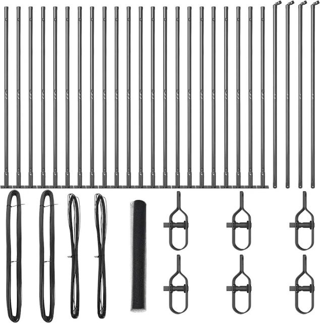 vidaXL Zaunpfosten aus Stahl und PVC in Grau, Höhe: 120 cm, Breite: 5 cm, Durchmesser: 1,3 cm - Bild 1
