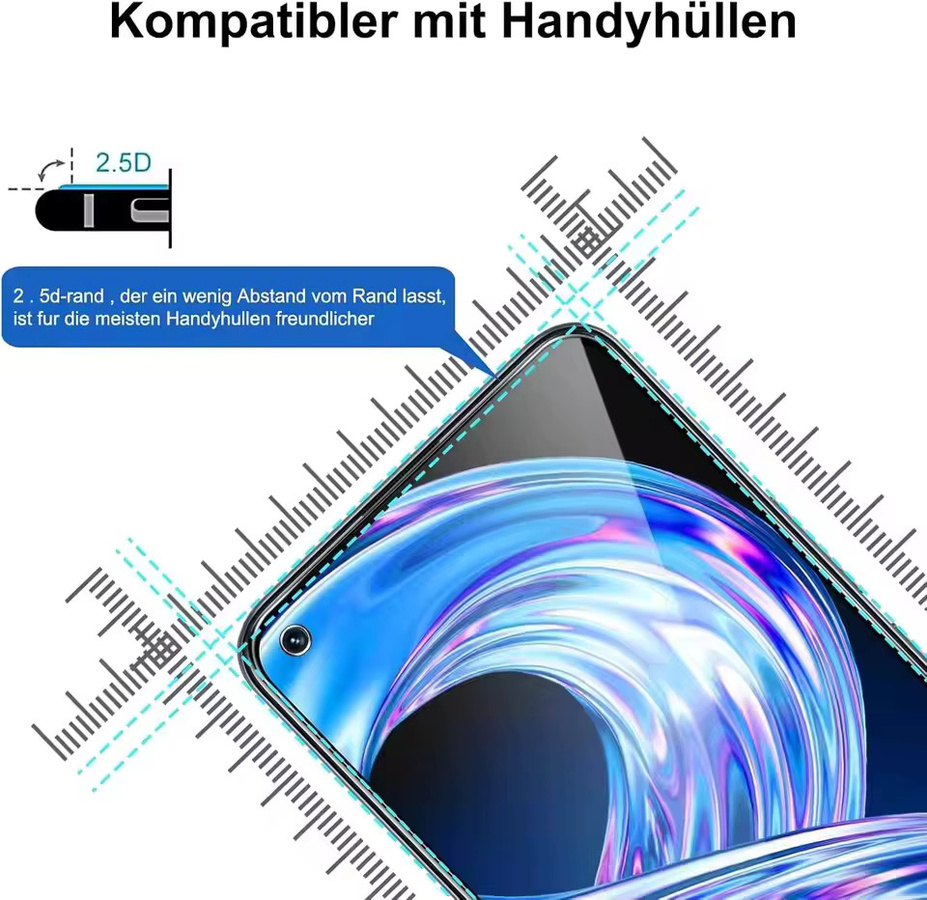 3er-Pack Displayschutzfolie aus gehärtetem Glas für Samsung Galaxy A11, transparent - Bild 2