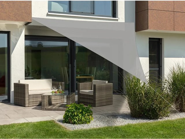 Schneider Schirme Sonnensegel Teneriffa dreieckig aus HDPE-Gewebe silbergrau B/B/B: 500 x 500 x 500 cm - Bild 4