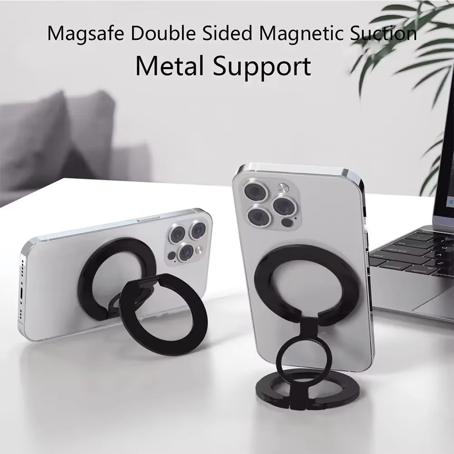 VIKEFON Magnetische Flugzeug Handyhalterung für MagSafe iPhone 16 15 14 13 12 Pro Max, Dual Magnetisch, Schwarz - Bild 3