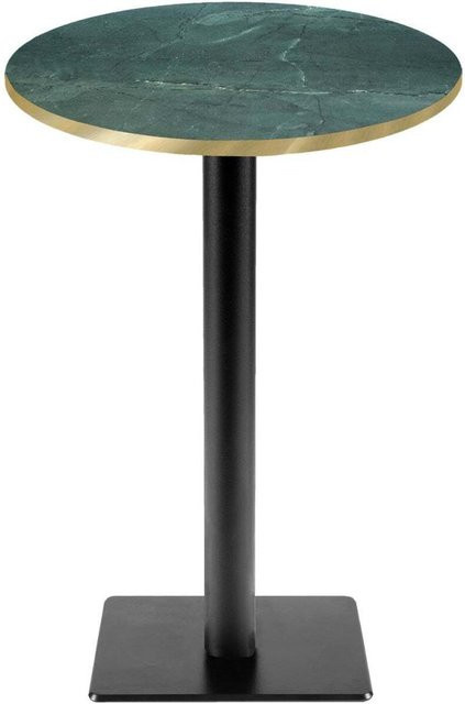 RestooTab Stehtisch Milan T rund in Dunkelgrün Marmoriert mit Messing, Höhe: 113 cm, Durchmesser: 60 cm - Bild 1
