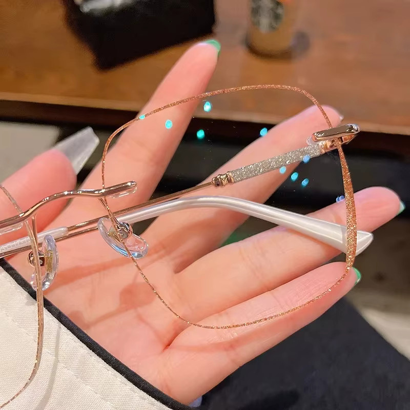 LALAMOLI Lesebrille Vintage, randlos, Metall, Damen, Blaulichtfilter - Bild 4