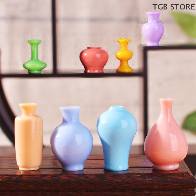 DIAPER&CORED Mini Bunte Vase Flaschen Töpfe, Puppenhaus Miniaturen, 8-teiliges Set - Bild 1