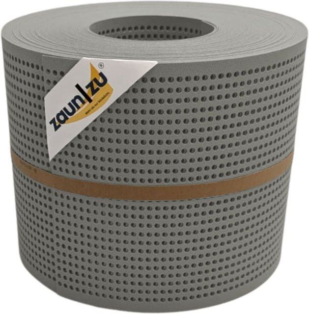 zaun zu Sichtschutzstreifen PP Premium gelocht semi-transparent Steingrau 26m - Bild 1