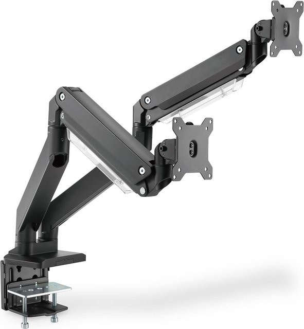Digitus DA-90427 Dual Monitorhalterung mit Gasdruckfeder und Tischklemme in Schwarz für 2 LCD- oder Curved-Displays mit 15 bis 35 Zoll und VESA 100x100 mm - Bild 2