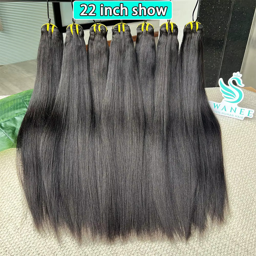 SWANEE Echthaar-Extensions Light Yaki Straight, 1B Natürliches Schwarz, Unisex - Bild 4