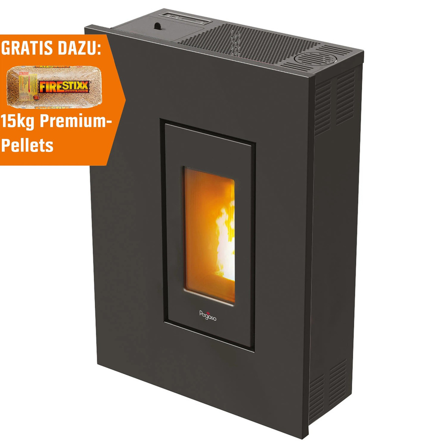 Pegaso Pelletofen Madison 5 in Anthrazit mit Automatik, Fernbedienung und WIFI, 5,3 kW - Bild 2