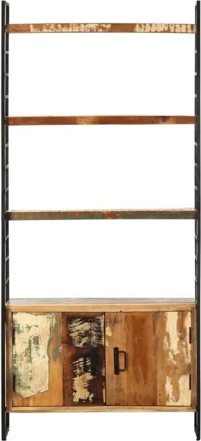 vidaXL Bücherregal 4 Ebenen im Industrial Design aus Holz und Metall, Farbe Braun, B/T/H: 80 x 30 x 180 cm - Bild 1