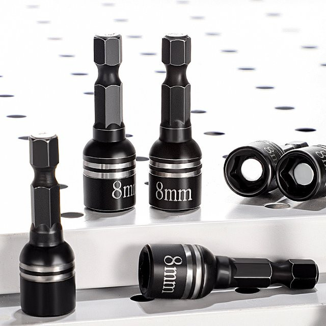 NIUXIANG Adapter Set aus Chrom-Vanadium-Stahl, 10-teiliges Reduzierhülsen-Set für Ratschenschlüssel, Schwarz - Bild 1