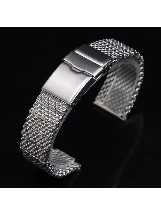 Uhrenarmband Milanaise, Edelstahl, silber, 22 mm, Unisex - Bild 5