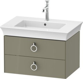 Duravit Waschtischunterschrank ohne Aufsatz White Tulip, 2 Schubladen, Steingrau glänzend, B: 41 cm, H: 68,4 cm, T: 45,8 cm - Bild 1