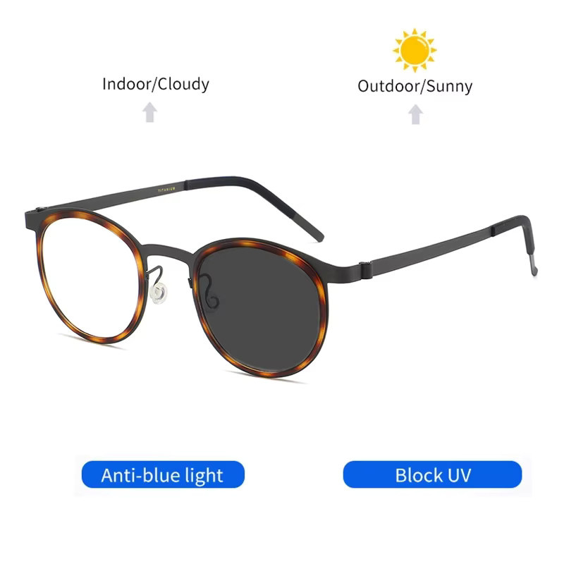 KOCOLIOR Lesebrille, oval, Vollrand, Titan, braun, Unisex - Bild 2