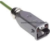 Harting Han 3 A RJ45 Steckverbinder Stecker gerade Grau 09 45 115 1100 für Ethernet/LAN - Bild 1