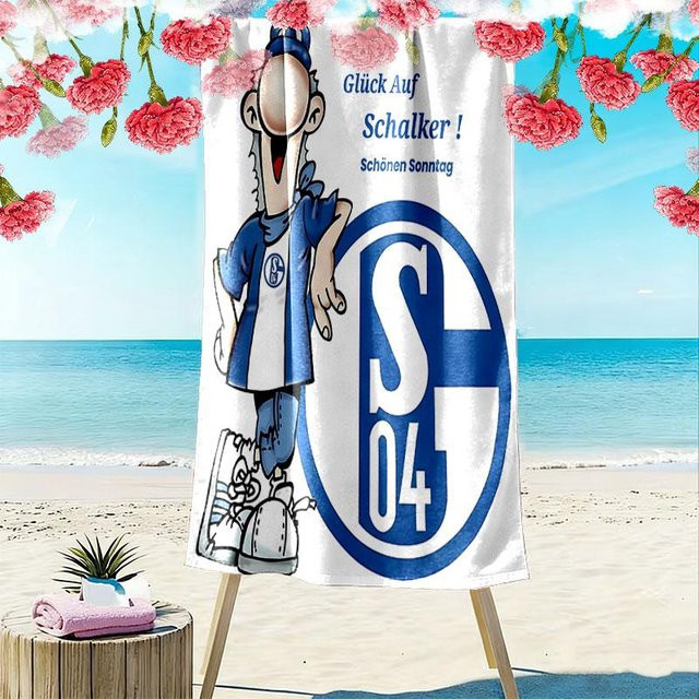 FC Schalke 04 Strandtuch My City Home Blau, großes weiches und schnelltrocknendes Handtuch für Strand und Camping, B/H: 70 x 140 cm - Bild 1