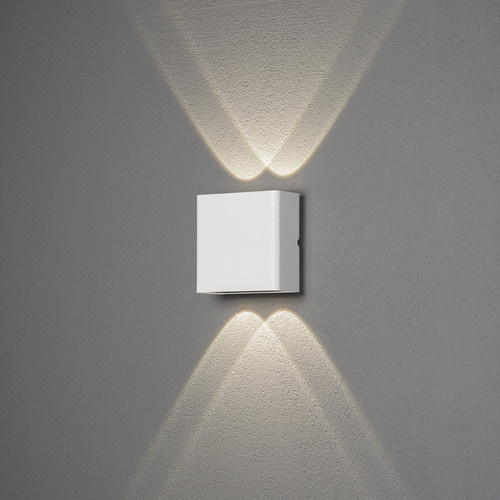 Konstsmide Außenleuchte Chieri in Weiss mit Leuchtmittel, B/H/T: 11 x 11 x 6 cm - Bild 1