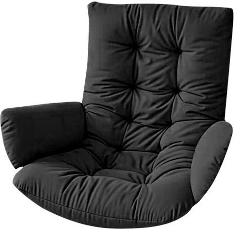 Easonfun Wasserdichtes Eiersesselkissen für Korbschaukel mit Armlehnen, Schwarz, Breite: 120 cm - Bild 1