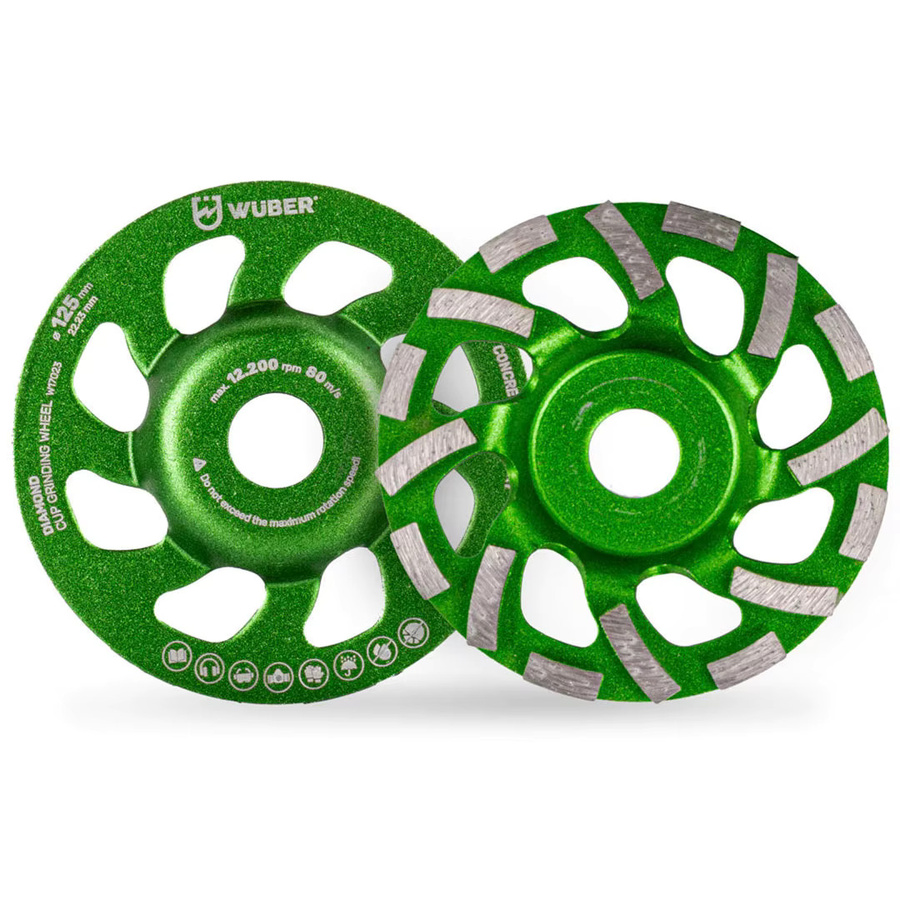 Turbo-Diamant-Topfklinge 125 mm in Grün für Beton und Stein mit doppelreihigem Design - Bild 2